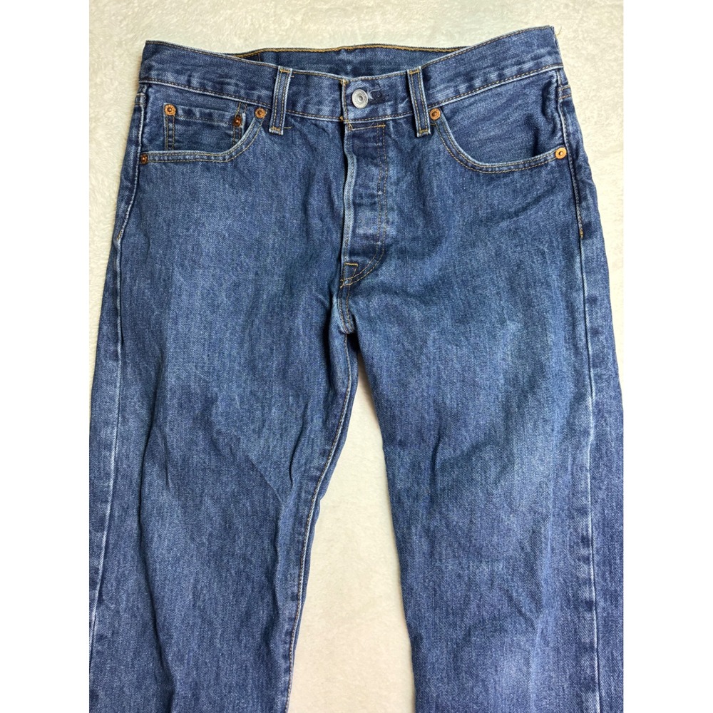 Levis 501 Original Fit Mens Blue Denim Button Fly Straight Leg Jeans W30 L24
